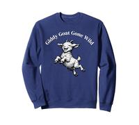 Funny Giddy Goat Vintage Engraving Style Joyful Leaping Goat Sweatshirt