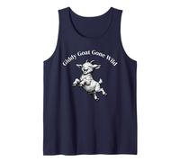 Funny Giddy Goat Vintage Engraving Style Joyful Leaping Goat Tank Top