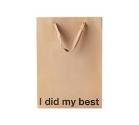 Funny Gift Bag 11 x 8 x 4 inch - Brown Kraft Paper Bag with 'I did my best' Print - Gag Gift Wrap for Birthdays, Holidays, Office Parties - Party Gift Wrap for Mother's Day, Father's Day
