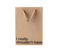 Funny Gift Bag 11 x 8 x 4 inch - Brown Kraft Paper Bag with 'I really shouldn't have' Print - Gag Gift Wrap for Birthdays, Holidays, Office Parties - Party Gift Wrap for Mother's Day, Father's Day