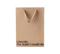 Funny Gift Bag 11 x 8 x 4 inch - Brown Kraft Paper Bag with 'The least I could do' Print - Gag Gift Wrap for Birthdays, Holidays, Office Parties - Party Gift Wrap for Mother's Day, Father's Day