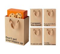 Funny Gift Bags, Hilarious Party Favors, 5-Pieces Sacks with Satirical Phrases, Durable Material with Reusable Design, Event Supplies Decorative Prints, Gift Accessories for Home Office School