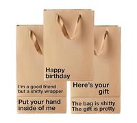 Funny Gift Bags, Hilarious Party Favors, 5-Pieces Sacks with Satirical Phrases, Durable Material with Reusable Design, Event Supplies Decorative Prints, Gift Accessories for Home Office School