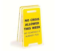 Funny Gift for Coworkers and Managers | No Crisis Allowed This Week My Schedule is Already Full | Office Decor - Novelty Decorative Sign Yellow