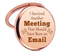 Funny Gift for Friend Coworker Compact Mirror Funny Sarcastic Gifts Novelty Joke Gifts Humor Rose Gold Makeup Mirror for Colleague Friend Boss Christmas Birthday Gift Ideas Pocket Mirrors