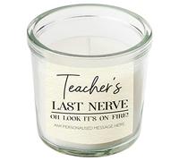 Funny Gift for Teacher Personalised Teachers Last Nerve Scented Candle in A Jar Custom Message Thank You Gifts End of Year Thanks for Her Candles Special Present Keepsake End of Term (Small)