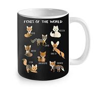 Funny Gift Fox World Animal Coffee Cup - Interesting English Alphabet Mother Mug - Cute Ceramic Heat-Resistant Tea Cup