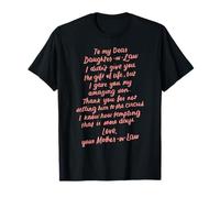 Funny Gifts for Daughter in Law To My Dear Daughter in Law T-Shirt