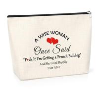 Funny Gifts for French Bulldog Lovers Makeup Bag French Bulldog Gifts for Women Inspirational Birthday Gifts for Women Dog Lover Gift Mother's Day Christmas Thanksgiving Present Travel Cosmetic Pouch