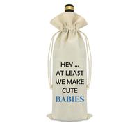 Funny Gifts for Husband Wife Wine Bag I Love You Gifts for Her Him Anniversary Valentine's Day Christmas Birthday Gifts for Women Men EX-Wife EX-Husband Romantic Gift Drawstring Burlap Wine Bottle Bag
