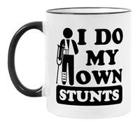 Funny Gifts for Stunt Man,I Do My Own Stunts Coffee Mug,Humorous Broken Arm Leg Injury Surgery Get Well Soon Recovery Gifts for Stunt Double Tea Cup 11 OZ