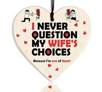 Funny Gifts for Wife, Wife Gifts from Husband Valentines Gifts for Her Anniversary Birthday Gift for Her Fiancee Gifts for Her Funny Wooden Heart Birthday Gifts Romantic Gifts for Her Husband
