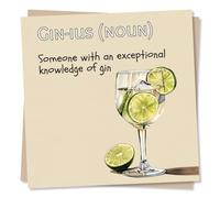 Funny Gin Birthday Card - Exceptional Knowledge - Birthday Card for Women, Men, Cocktail Lovers