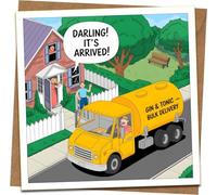 Funny Gin & Tonic “Bulk Delivery - Darling! It’s Arrived!” Greeting Card - Alcohol Humor for Birthday/Anniversary/Friends - 145 x 145 mm - Kraft Envelope Included