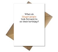 Funny Ginger Hair Birthday Card with joke for ginger friend