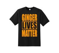 Funny Ginger Lives Matter Tshirt Old School Graphic Redhead T-Shirt Quality Printed Unisex Men's T-Shirt | Boys tee Regular Fit Short Sleeve 100% Cotton top for Fans UK Men/Women/Kids Black