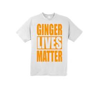 Funny Ginger Lives Matter Tshirt Old School Graphic Redhead T-Shirt Quality Printed Unisex Men's T-Shirt | Boys tee Regular Fit Short Sleeve 100% Cotton top for Fans UK Men/Women/Kids White