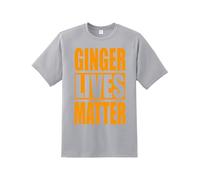 Funny Ginger Lives Matter Tshirt Old School Graphic Redhead T-Shirt Quality Printed Unisex Men's T-Shirt | Boys tee Regular Fit Short Sleeve 100% Cotton top for Fans UK Men/Women/Kids Grey