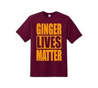 Funny Ginger Lives Matter Tshirt Old School Graphic Redhead T-Shirt Quality Printed Unisex Men's T-Shirt | Boys tee Regular Fit Short Sleeve 100% Cotton top for Fans UK Men/Women/Kids Wine