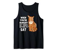 Funny Ginger Tabby Cat Hungry Mood Humor Tank Top