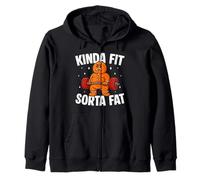 Funny gingerbread man cookie Kinda Fit Sorta Fat Zip Hoodie