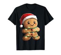 Funny Gingerbread Man Cookie Santa Hat Christmas Kids Pajama T-Shirt