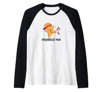 Funny Gingerbread Ninjabread Man, Sweet Cookie Baking Lovers Raglan Baseball Tee