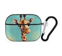 Funny Giraffe Art AirPods Pro 2 Case Cover, Shockproof Hard Shell Protective Case for Women Men, Compatible with Airpod Pro Case 2nd/1st Generation with Keychain-Black
