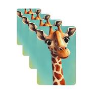 Funny Giraffe Art Car Air Fresheners Cards 4 Pcs Hanging Fragrance Scented Cards Long-Lasting Car Aromatherapy Tablets for Wardrobe Bathroom Car Interior Mirror Pendant Gifts
