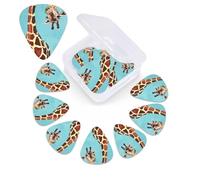 Funny Giraffe Art Print Guitar Pick 12 Pack With Guitar Pick Case Guitar Plectrums Pick 0.46mm 0.96mm 0.71mm Guitar Accessories For Bass Electric Acoustic Guitars Ukulele