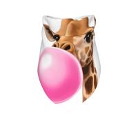 Funny Giraffe Blowing Bubble Print Dog Bandana 1 Pack Premium Triangle Scarf Washable Birthday Pet Accessories for Neutral Large Dogs