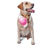 Funny Giraffe Blowing Bubble Print Dog Bandana 1 Pack Triangle Scarf Washable Birthday Adjustable Bib Handkerchief for Neutral Large Dogs