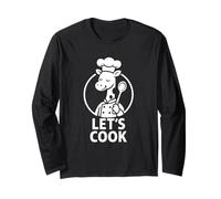 Funny Giraffe Chef Cooking Lets Cook Graphic Long Sleeve T-Shirt