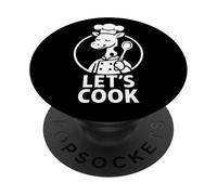 Funny Giraffe Chef Cooking Lets Cook Graphic PopSockets Adhesive PopGrip