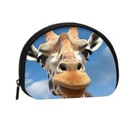 Funny Giraffe Coin Purse Personalized Coin Bag for Women Men Change Purse Small Wallets with Zipper Mini Shell Coin Pouch Outdoor Shopping Change Storage Bag Handbags Gifts