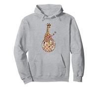 Funny Giraffe Disco Dancing Ball Groovy Retro 80s Costume Pullover Hoodie, Adult Unisex, Heather Grey, X-Large