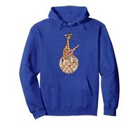 Funny Giraffe Disco Dancing Ball Groovy Retro 80s Costume Pullover Hoodie, Adult Unisex, Royal Blue, X-Large