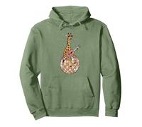 Funny Giraffe Disco Dancing Ball Groovy Retro 80s Costume Pullover Hoodie, Adult Unisex, Sage Green, Large