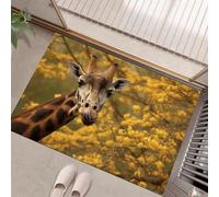Funny Giraffe Doormat - Inside And Outside Welcome Mat, Yellow Indoor And Outdoor Front Doormat With Non-Slip Backing, Heavy Duty Entrance Mat, 40 X 60 Cm Abstract Animals