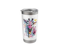 Funny Giraffe Peace Graffiti Pop Character Graphic Art Face Stainless Steel Insulated Tumbler