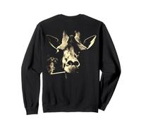 Funny Giraffe Portrait Cigarette Grunge Smoking Art On Back Sweatshirt