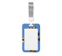 Funny Giraffe Print Id Badge Holder Sliding Card Holder Vertical Card Protector Cover Case Teacher Lanyard for Office Women Men