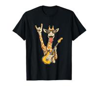 Funny Giraffe Rock Music Sunglasses Guitar Vibe Design T-Shirt