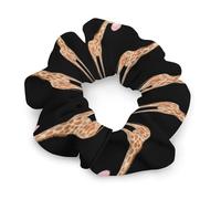 Funny Giraffe With Bubble Women's Scrunchies Ponytail Hold Hair Ties Gentle Hairs Bands Accessories for All Tousle Types