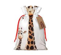 Funny Giraffes Drawstring Gift Bags Reusable Gift Wrapping Pouches For Birthday, Wedding, Party Favours & Festive Presents