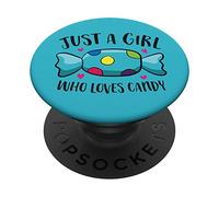 Funny Girl That Loves Sweets Just a Girl Who Loves Candy PopSockets PopGrip: Swappable Grip for Phones & Tablets