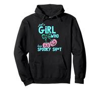Funny Girl Who Loves Spooky Sheet Pumpkin Bow Halloween Pullover Hoodie