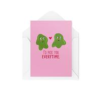 Funny Girlfriend Cards, Boyfriend Card, I'd Pick You Everytime, Bogeys Valentines Day Anniversary Husband Wife Love You Cute, CBH508