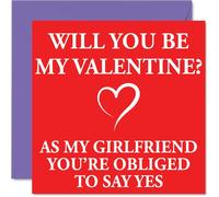 Funny Girlfriend Valentine's Day Card - Be My Valentine - Cheeky Happy Valentines Card for Girlfriend from Boyfriend Partner, 145mm Joke Humour Valentine Greeting Cards