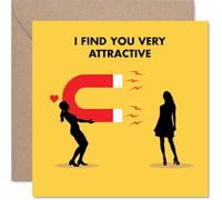 Funny Girlfriend Anniversary Card - Magnetic Attraction - Cheeky Happy Anniversary Card for Girlfriend from Boyfriend Partner, 145mm Joke Humour Anniversaries Greeting Cards